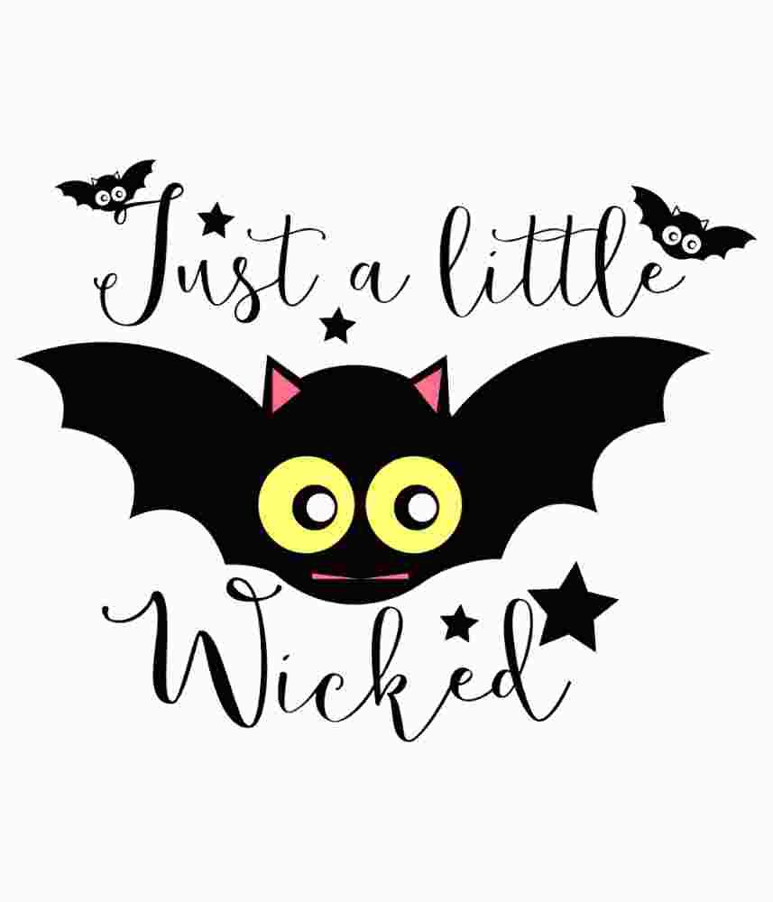 Free Download Just a Little Wicked Funny Halloween T-shirt Design