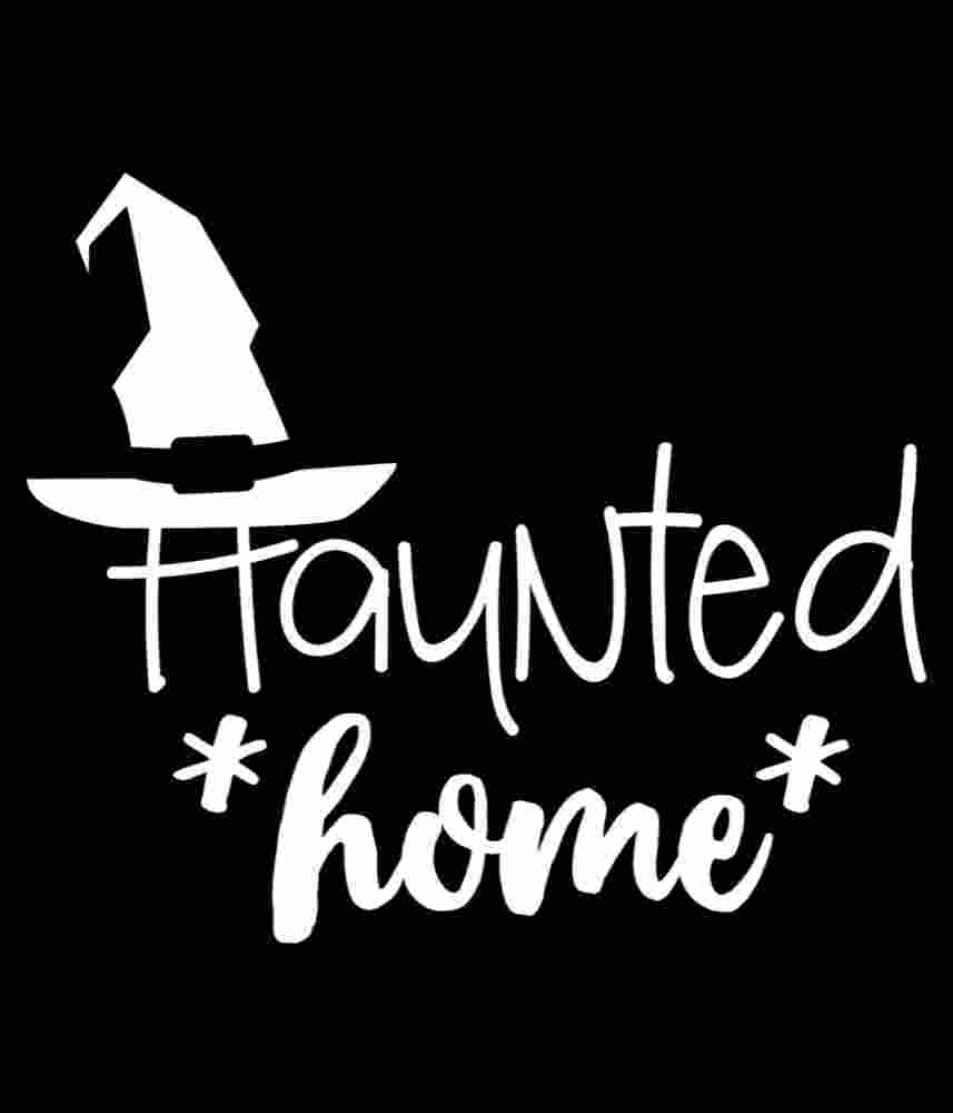 Free Download Haunted Home Funny Halloween Design Witch Hat