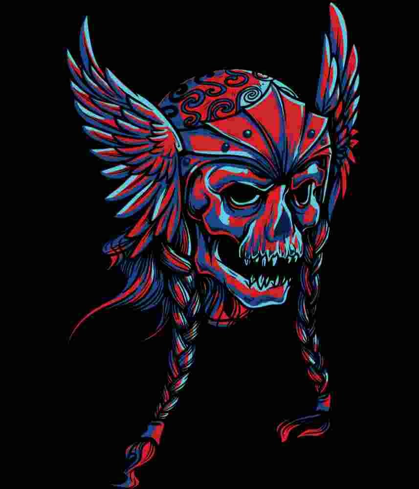 Free Download Valkyrie Skull With Helmet T-shirt Graphic Design