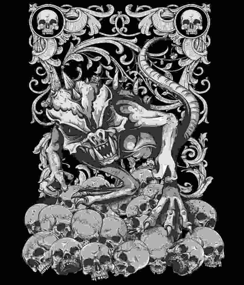 Free Download La Chupacabra On Skulls Graphic Design