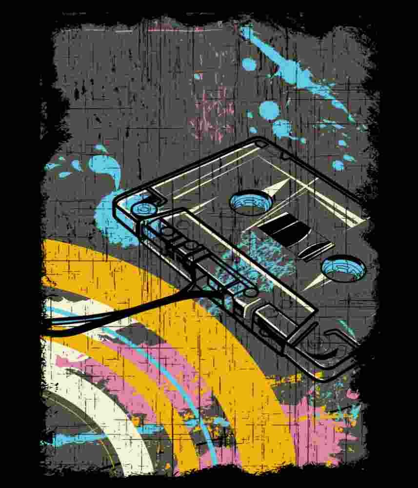 Free Download Urban Art Graffiti Cassette Tape Design T-shirt Graphic Design