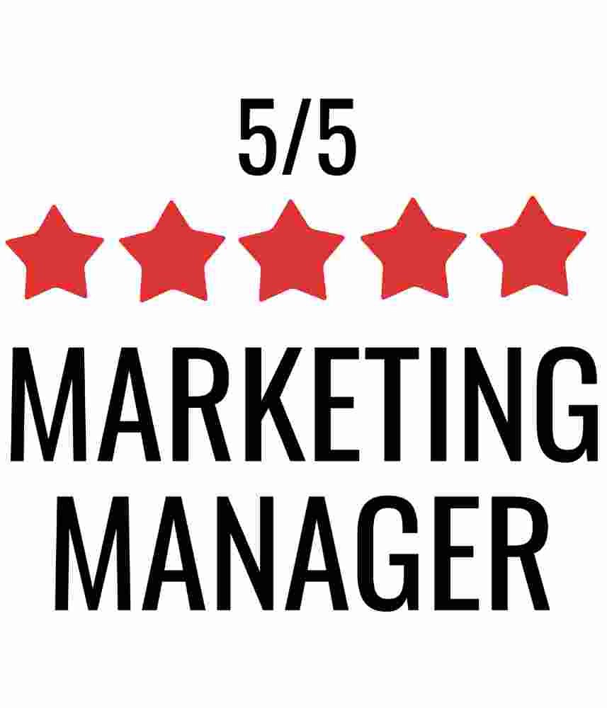 Free Download 5 Star Marketing Manager Funny Quote T-shirt Design