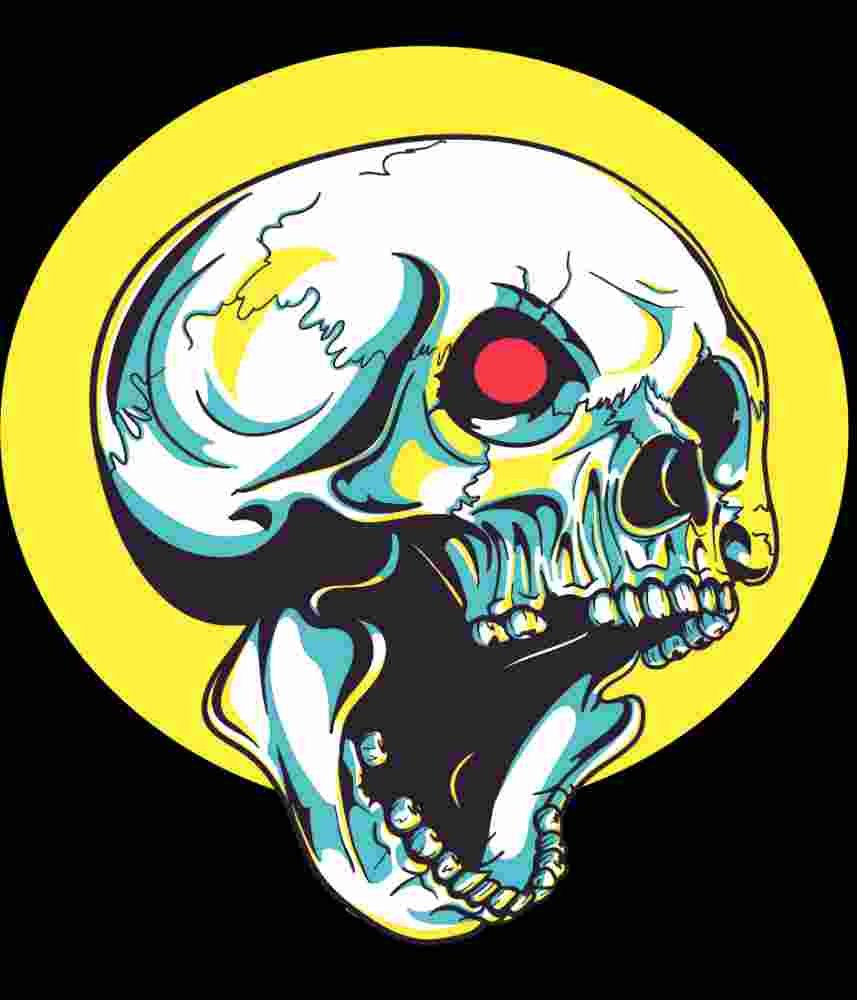 Free Download Robot Skull Horror t-shirt Design