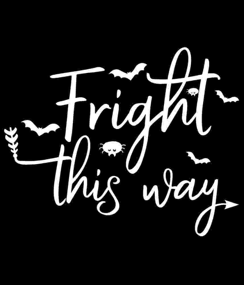 Free Download Fright This Way Funny Halloween T-shirt Design, bats, spiders