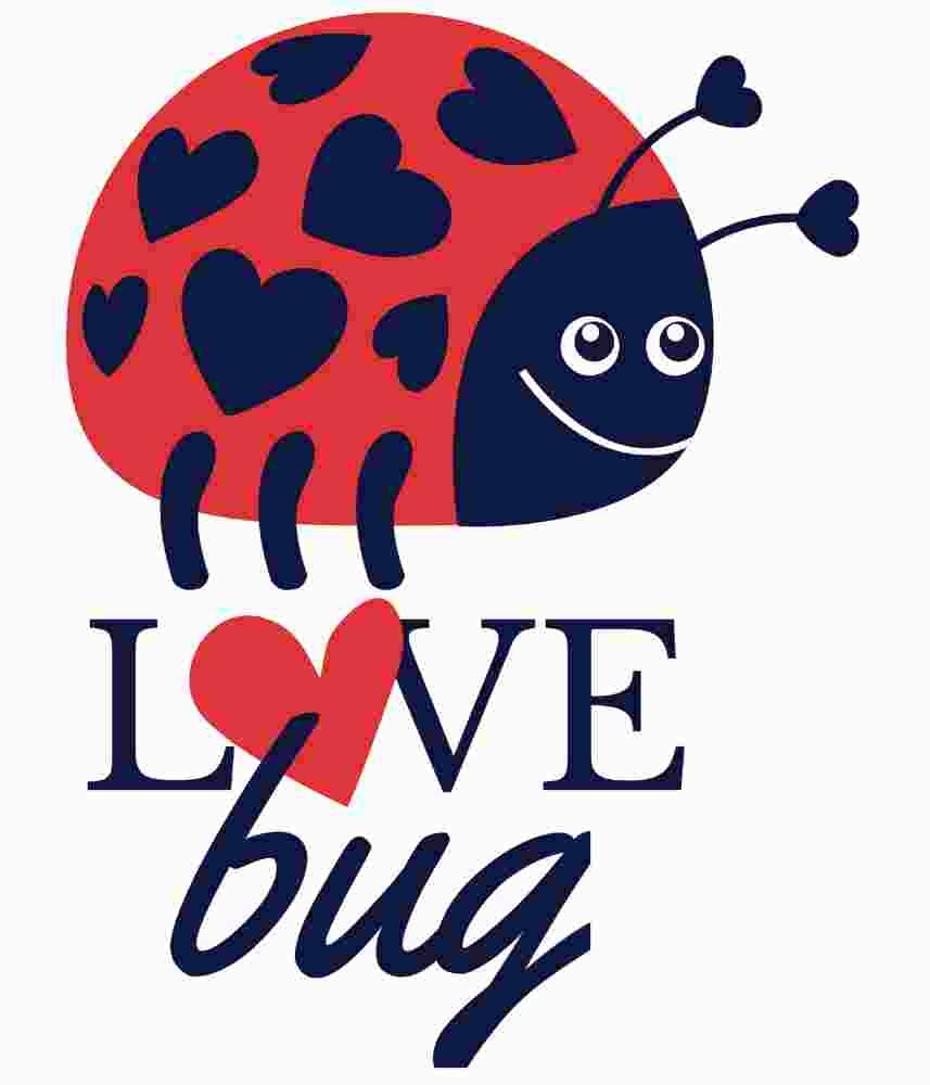 Free Download Love Bug Valentine's Day T-shirt Design, Ladybug