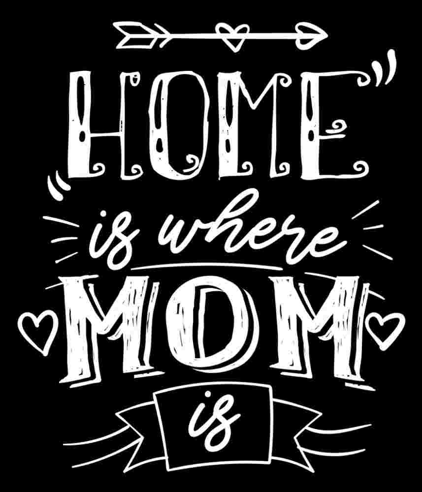Free Download Home Is Where Mom Is Mother's Day Quote Tshirt Design