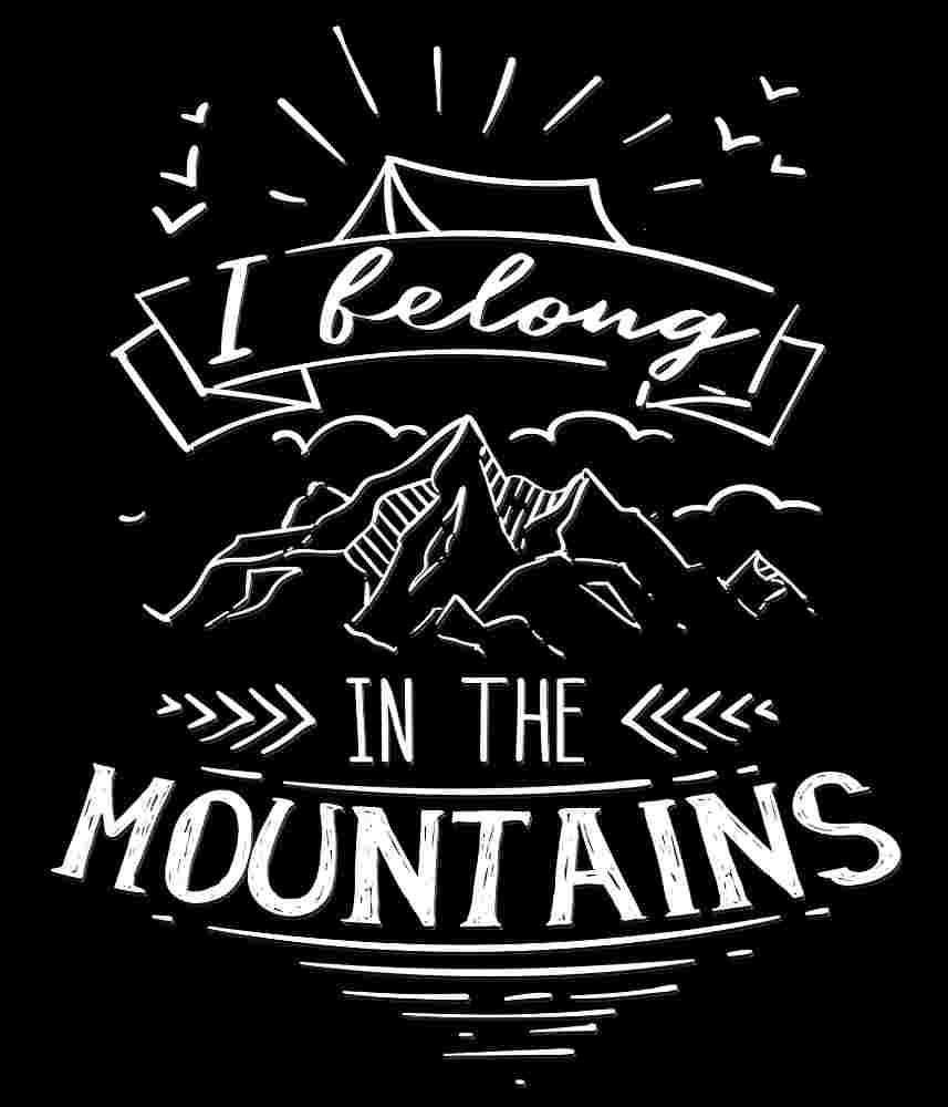 Free Download I Belong In The Mountains Camping Quote Design