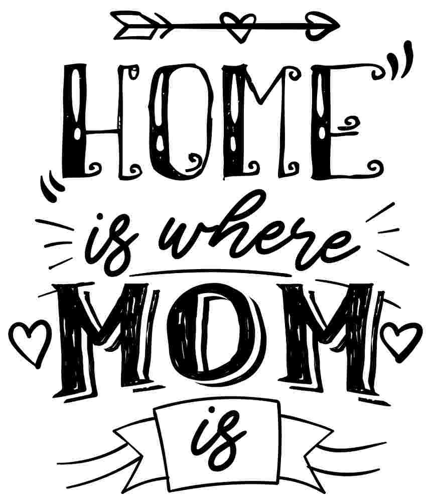 Free Download Home Is Where Mom Is Mother's Day Quote Tshirt Design