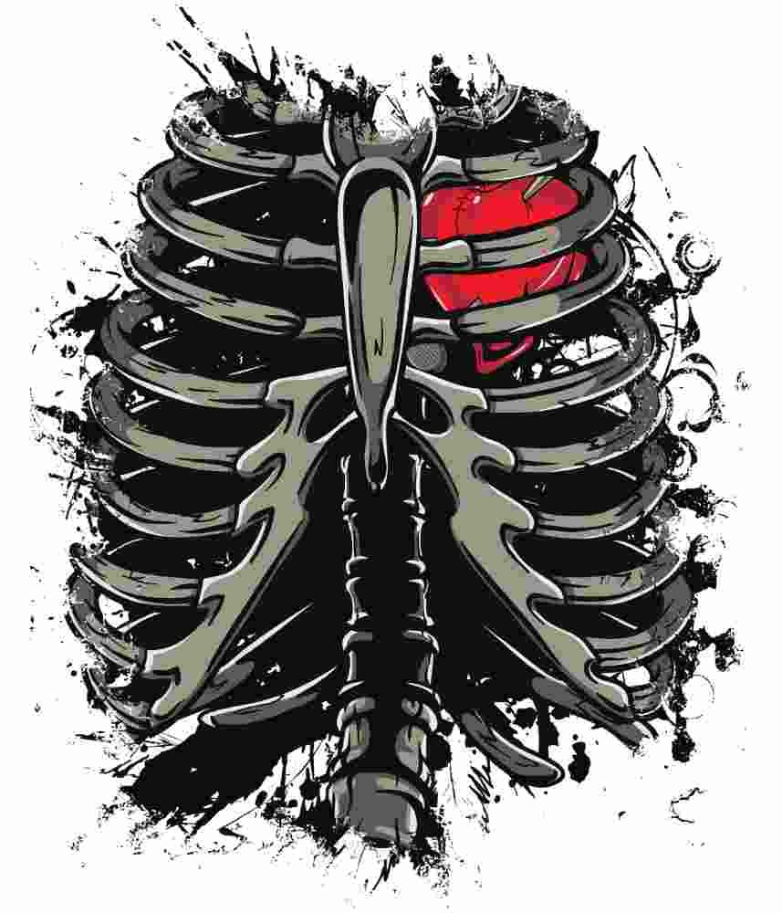 Free Download Skeleton Rib Cage Tshirt Design