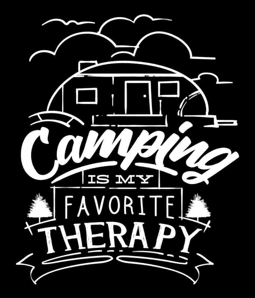 Free Download Camping Is My Favorite Therapy Camping T-shirt Design, caravan quote