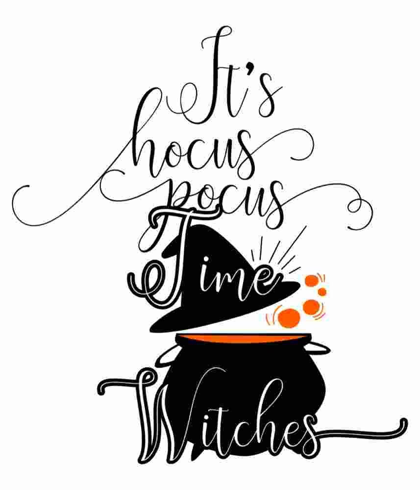Free Download It's Hocus Pocus Time Witches Funny Halloween Design