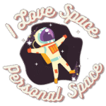 Free Download I Love Space, Personal Space funny sticker t shirt design astronaut in space funny quote