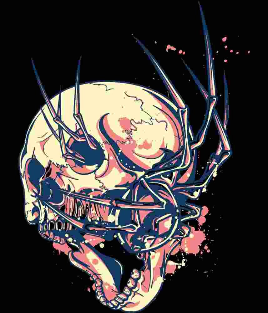 Free Download The Spider Curse Spider In A Skull T-shirt Design