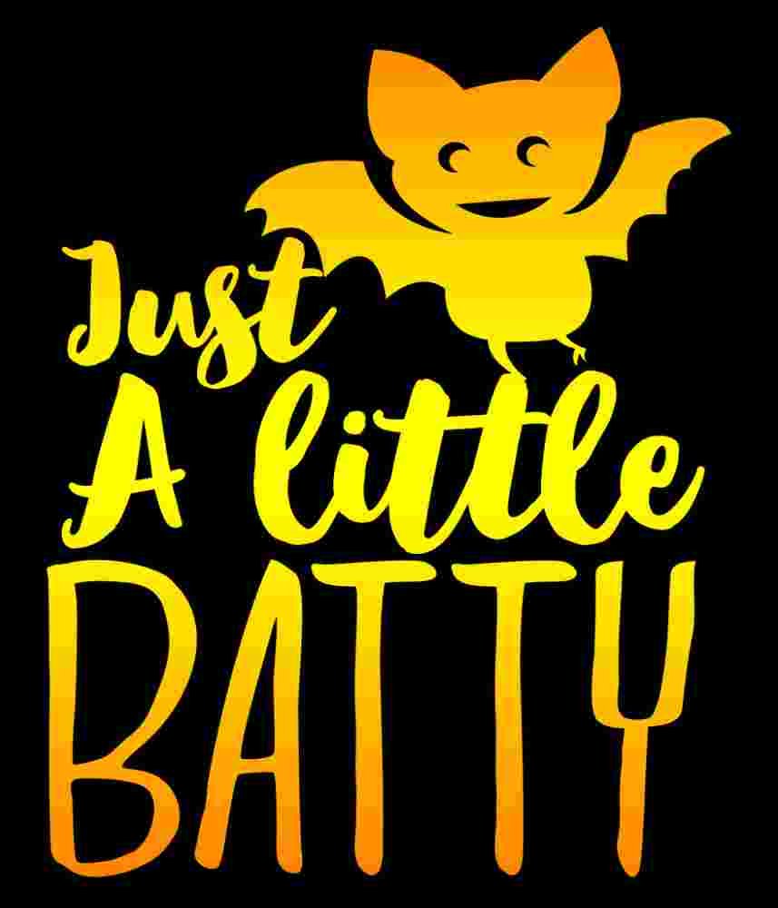 Free Download Just a Little Batty Funny Halloween T-shirt Design