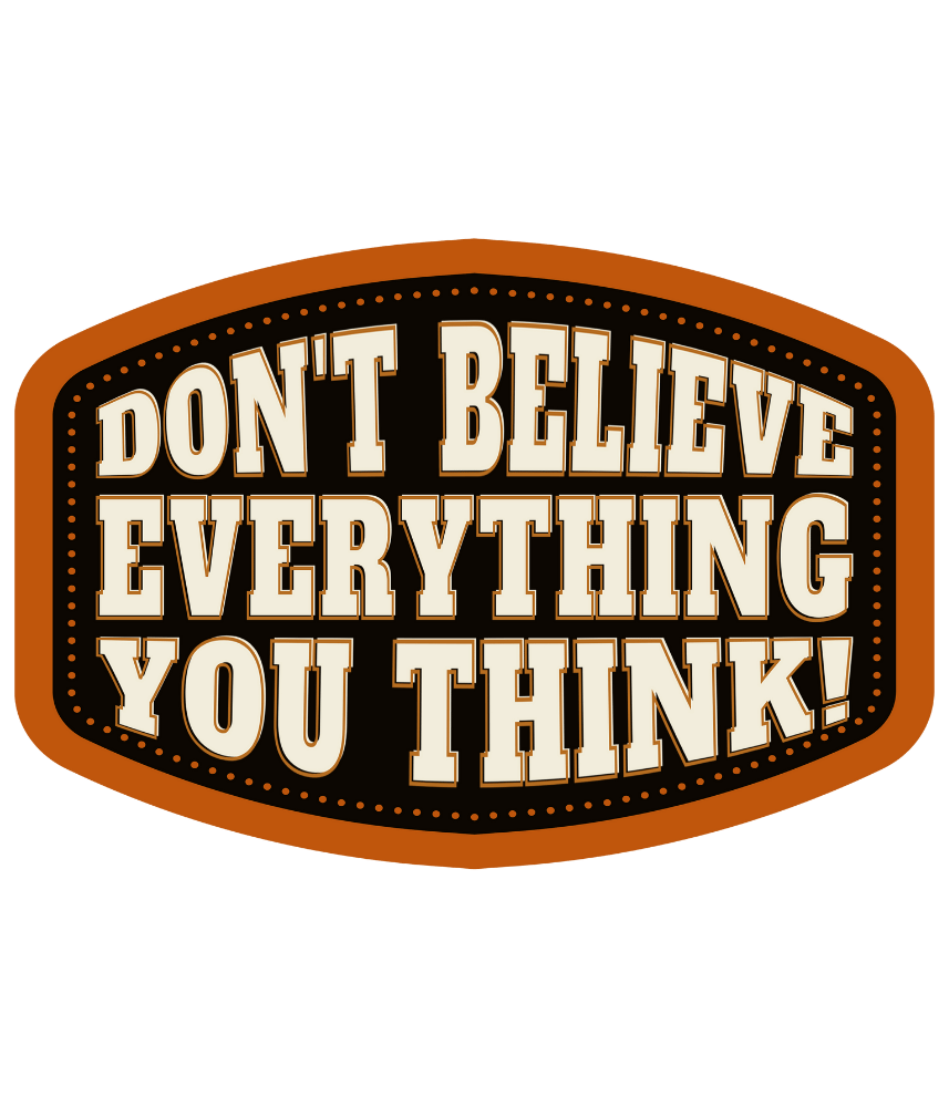 Free Download Don't Believe Everything You Think Funny Introvert Quote funny bumper sticker design