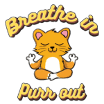 Free downloads Breathe purr out funny cat quote sticker yoga cat, yoga quote