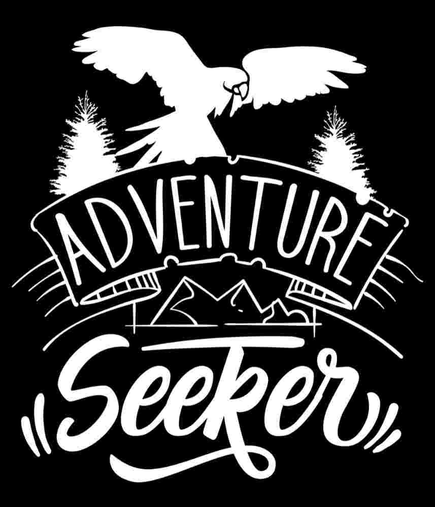 Free Download Adventure Seeker camping quote t-shirt design, eagle, mountains
