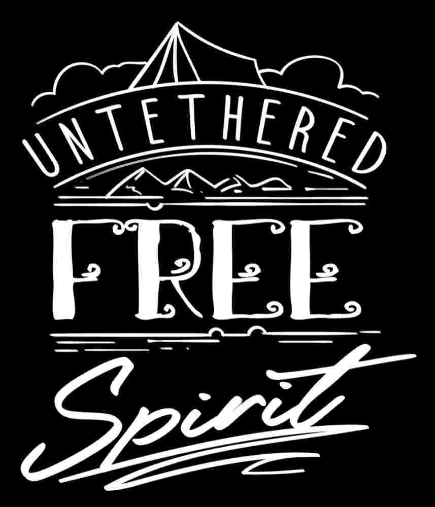 Free Download Untethered Free Spirit Camping Quote T-shirt