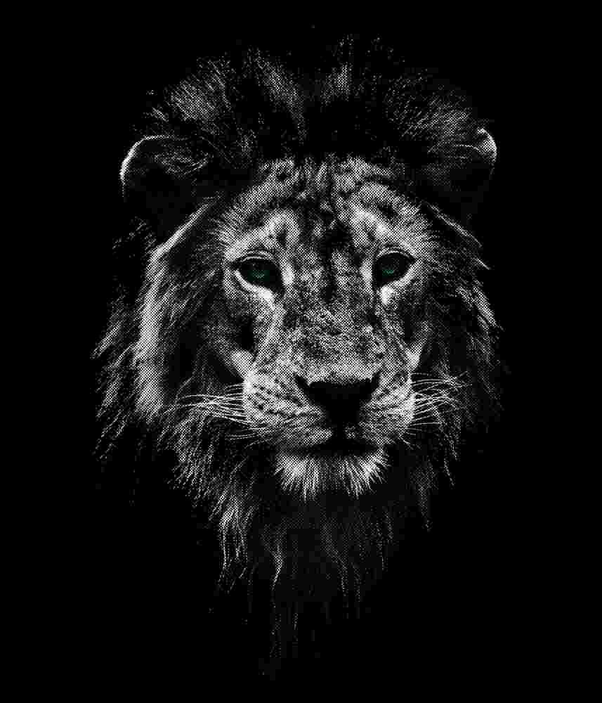 Free Download Halftone Lion T-shirt Graphic