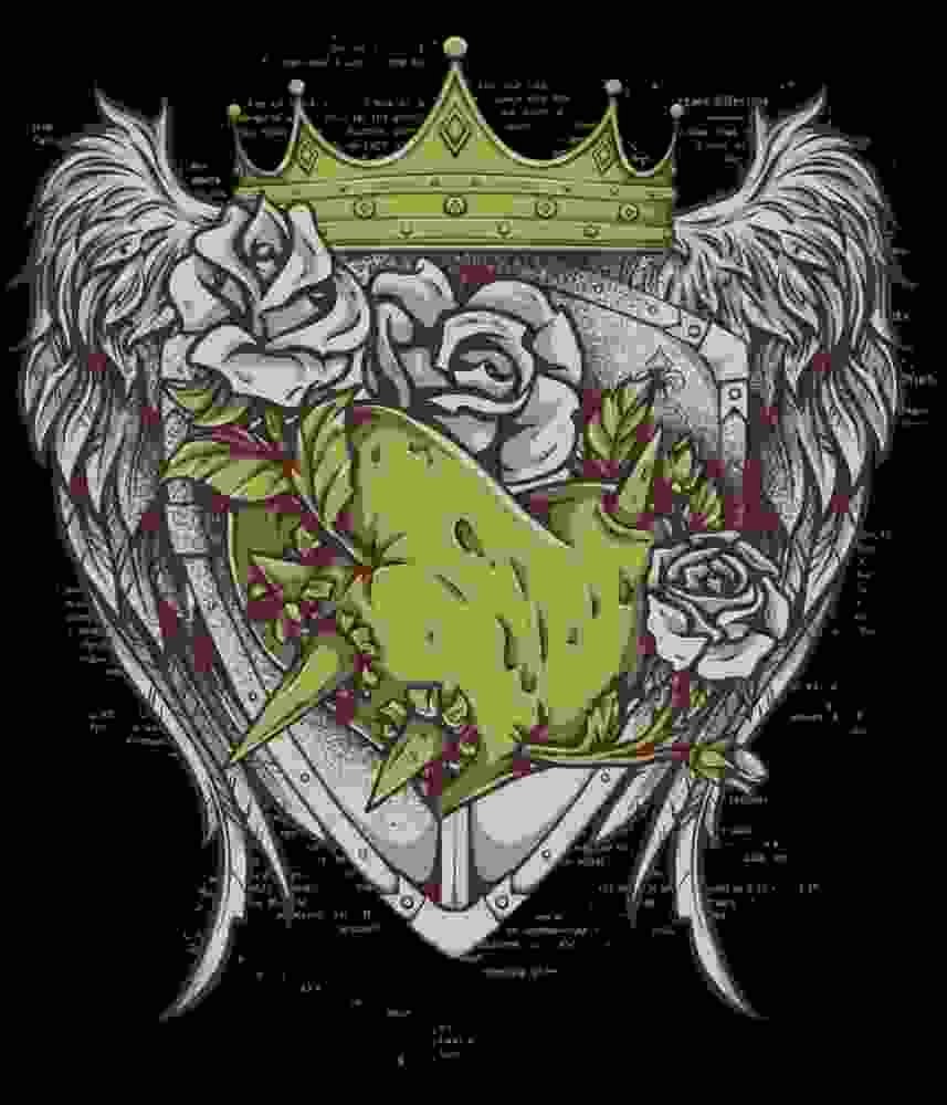 Free Download Goth Heart with Crown And Wings Graphic Design