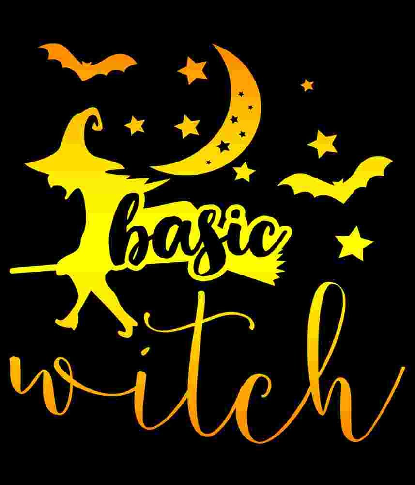 Free Download Basic Witch Funny Halloween Quote T-shirt Design
