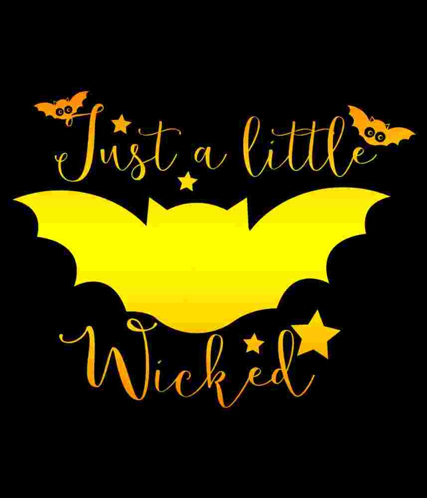 Free Download Just a Little Wicked Funny Halloween T-shirt Design