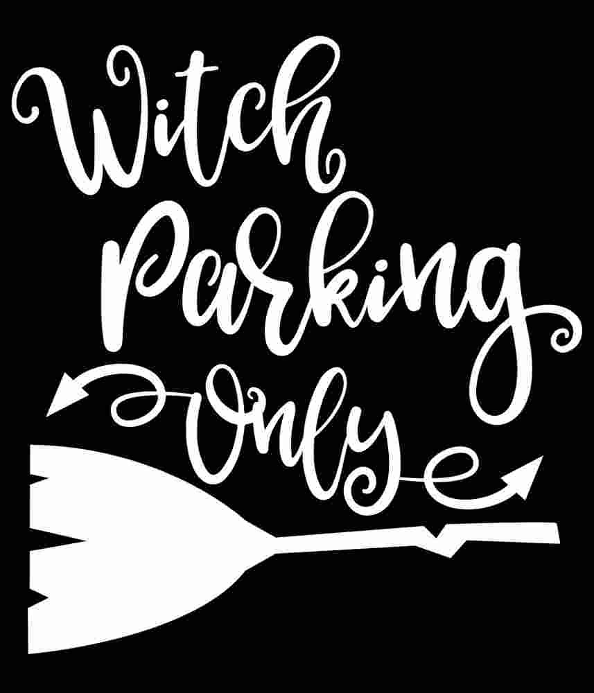 Free Download Witch Parking Only Funny Halloween Design