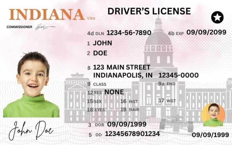 Indiana Driver License Fully Editable Digital Printable Template Funny License Replica
