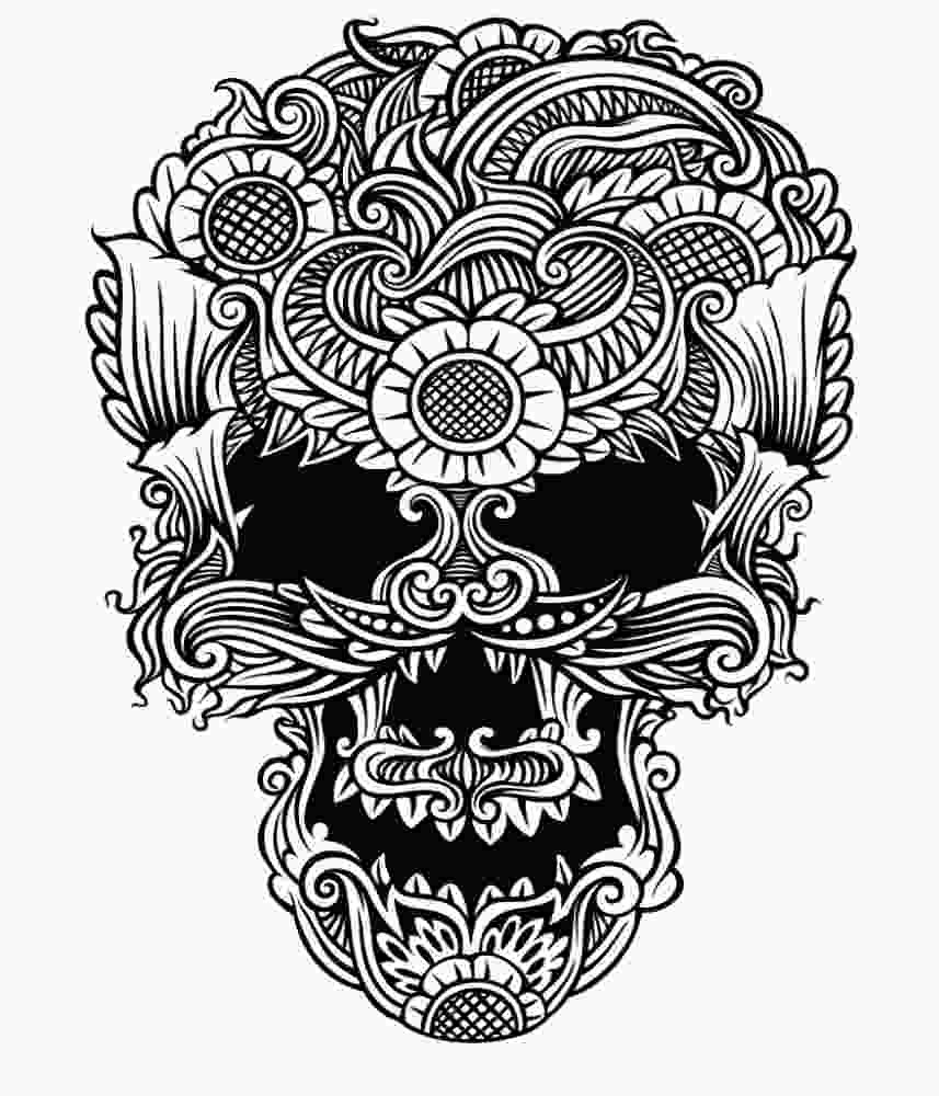 Free Download Transparent Skull Ornament, Tattoo Design