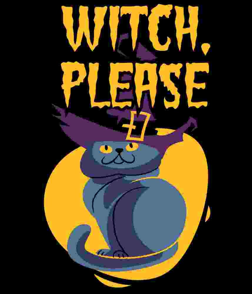 Free Download Witch Please! Halloween Witch Cat