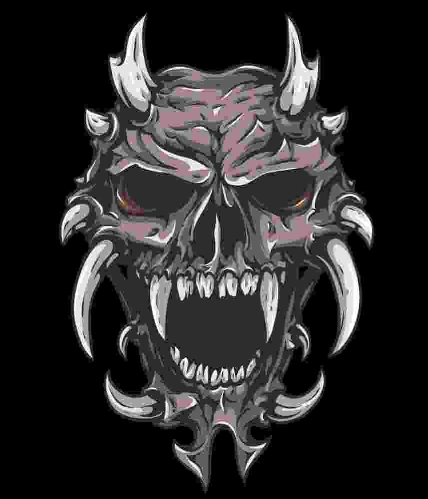 Free Download Demon Skull With Fangs