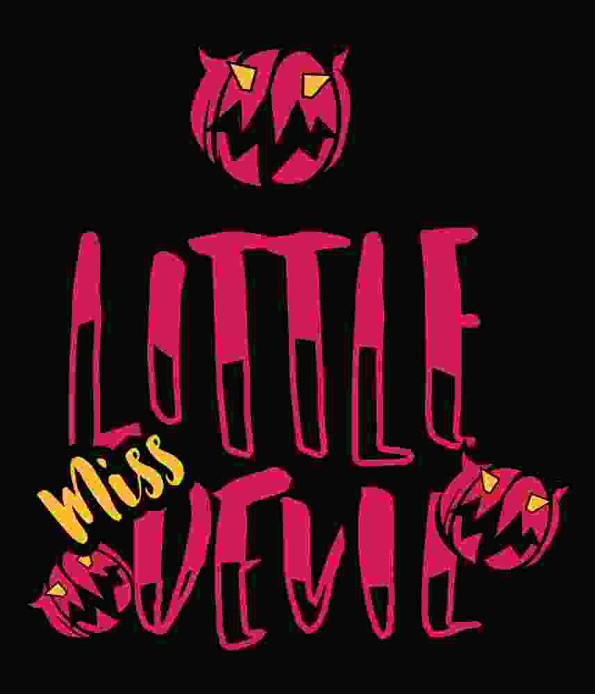 Free Download Little Miss Devil Funny Halloween T-shirt Design