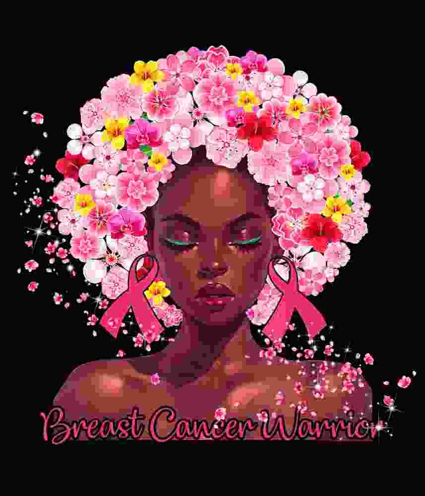 Free Download Black Queen With Flower Crown Breast Cancer Warrior T-shirt Design