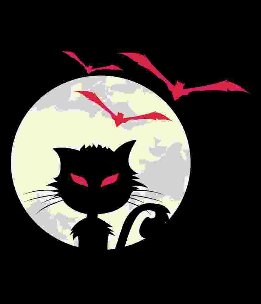 Free Download Spooky Halloween Cat With Red Glowing Eyes