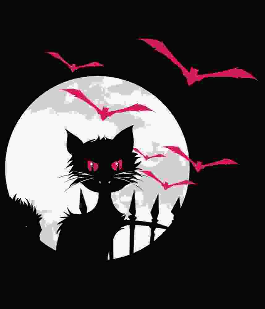 Free Download Spooky Halloween Cat Moon