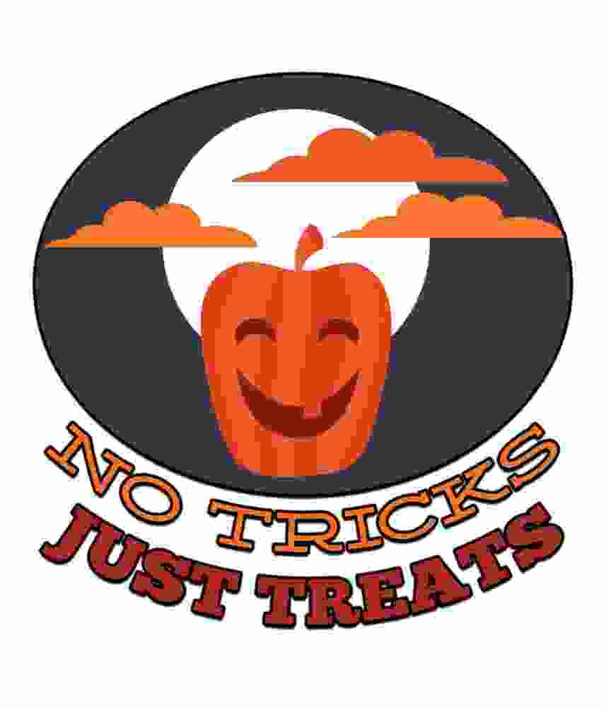 Free Download No Tricks Just Treats Funny one tooth Pumpkin Halloween Quote
