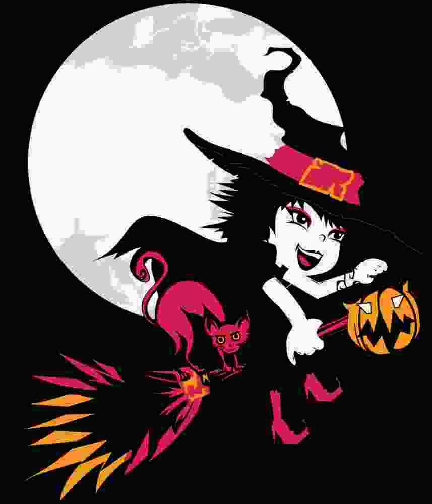 Free Download Spooky Halloween Witch Moon