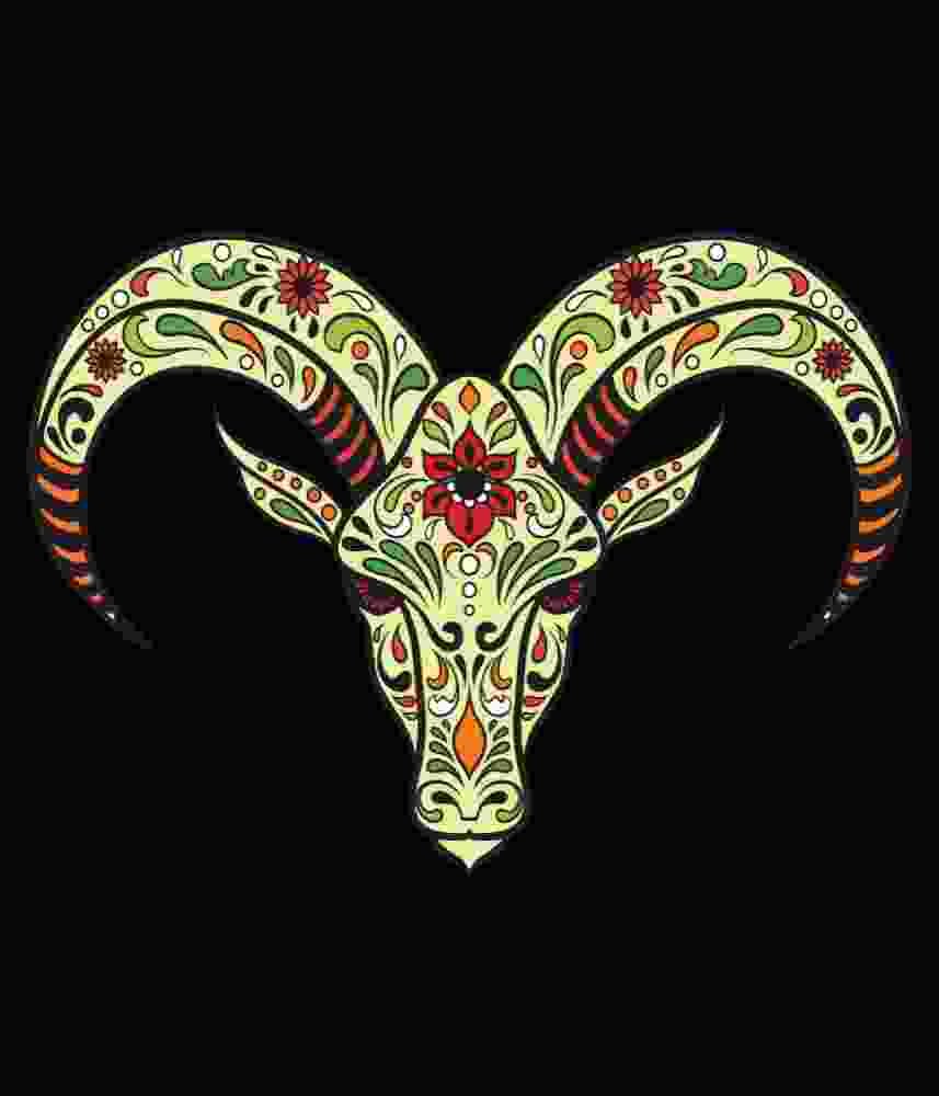 Free Download Decorated Sugar Skull Calaveras Goat