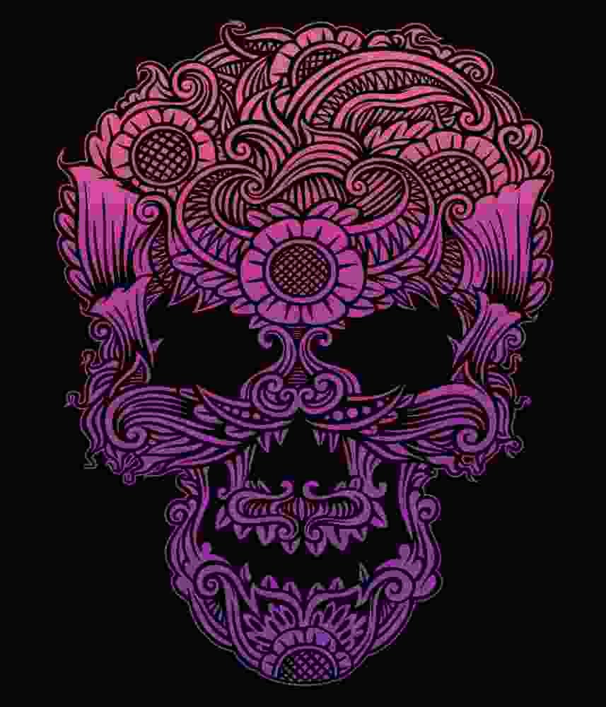 Free Download Purple Skull Ornament, Tattoo Design