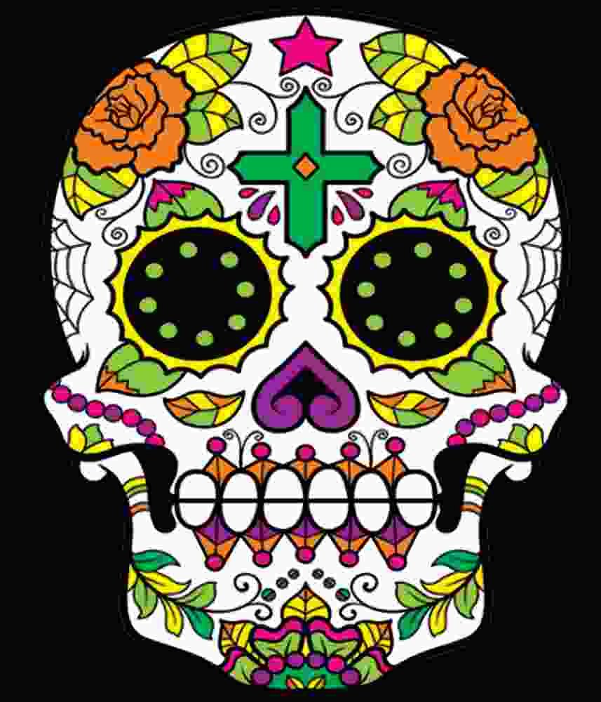 Free Download Green Cross Sugar Skull Calaveras