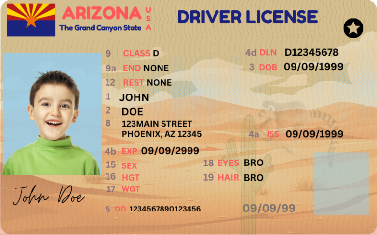 Free Download Arizona Driver License Funny Fully Editable Digital Printable Template Funny License Replica
