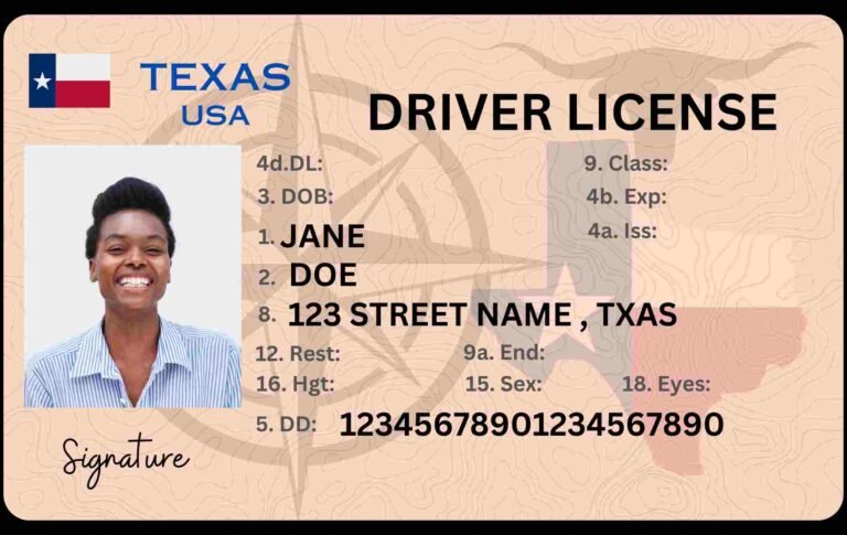 Free Download Texas Driver License Fully Editable Digital Printable Template Funny License Replica