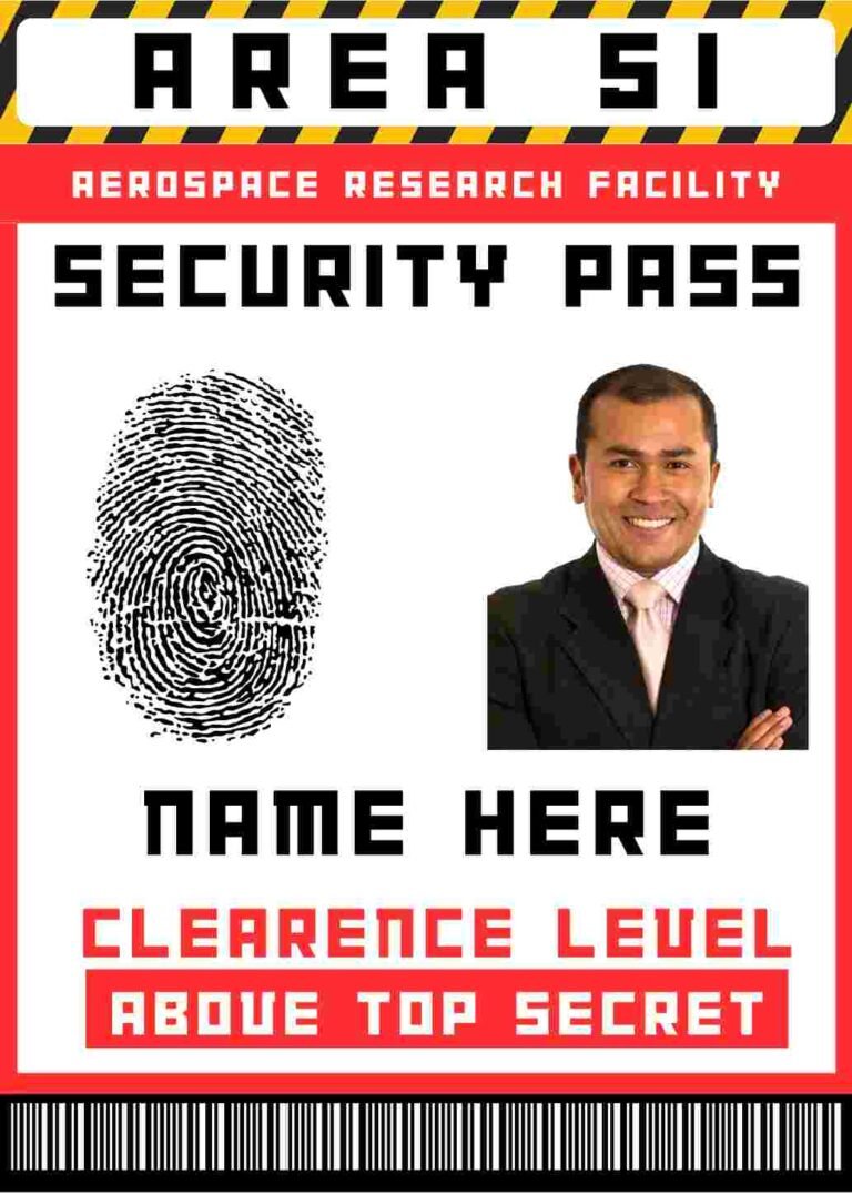 Free Download Area 51 Name Badge Fully Editable Funny Area 51 ID Card Template