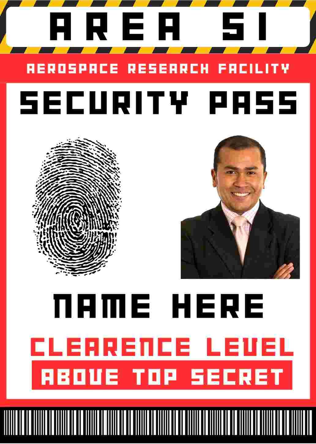 Free Download Area 51 Name Badge Fully Editable Funny Area 51 ID Card Template