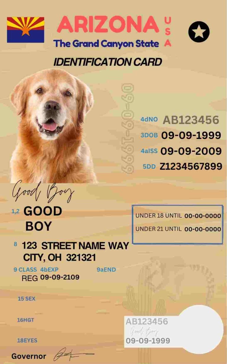 Free Download Free Download Arizona ID Card Tennessee Name Tag Fully Editable Digital Printable Template