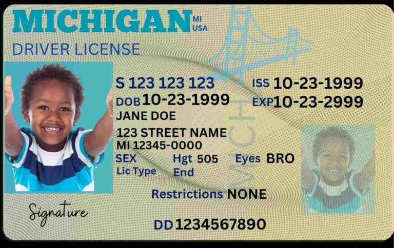 Free Download Michigan Driver License Fully Editable Digital Printable Canva Template Funny License Replica