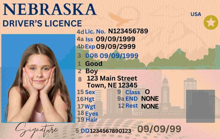 Free Download Nebraska Driver's License Fully Editable Digital Printable Canva Replica Template Funny License Replica