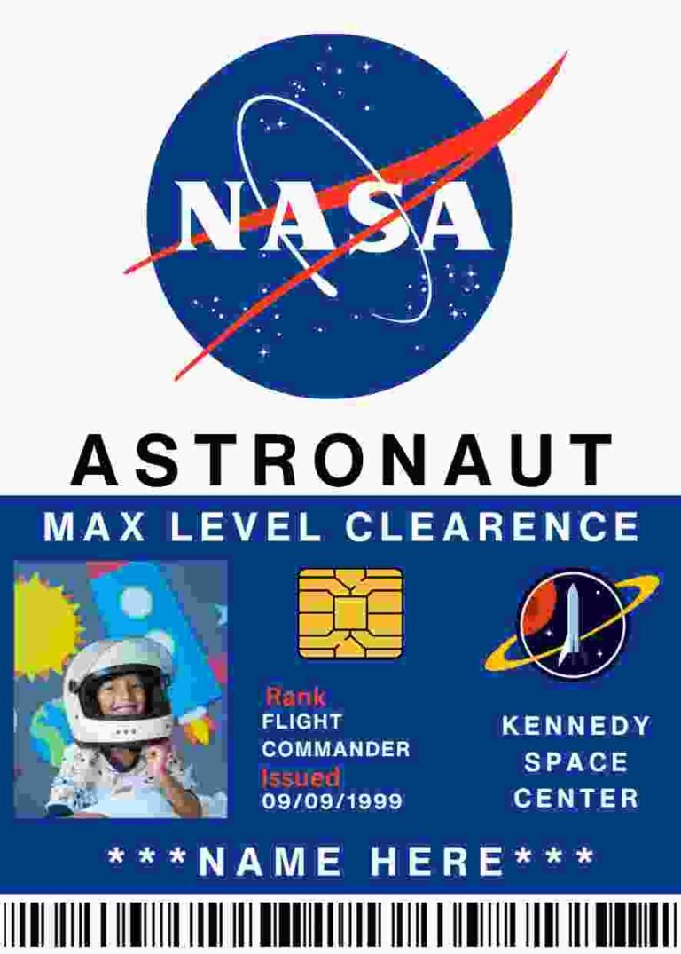 Free Download NASA Name Badge Fully Editable Funny NASA ID Card Template