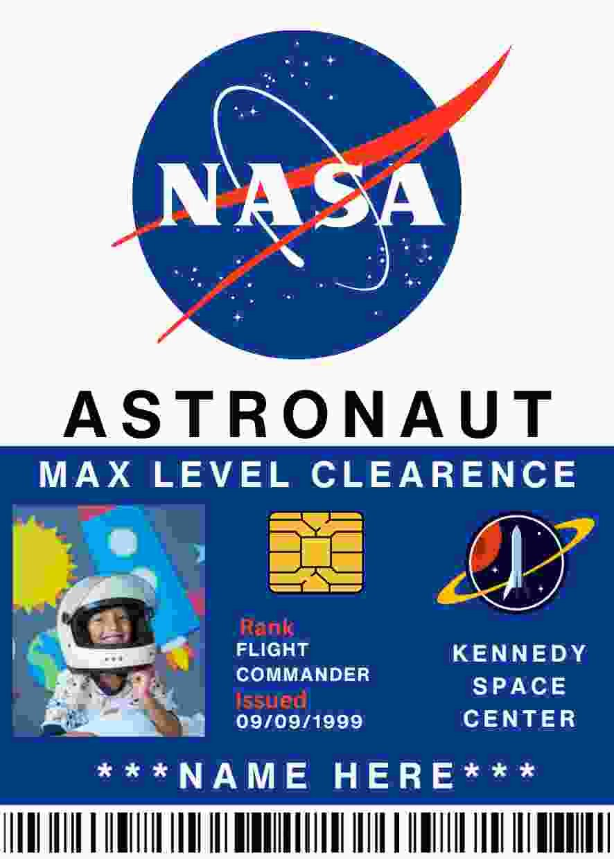 Free Download NASA Name Badge Fully Editable Funny NASA ID Card Template