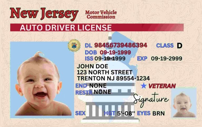 New Jersey Driver License Fully Editable Digital Printable Template Funny License Replica